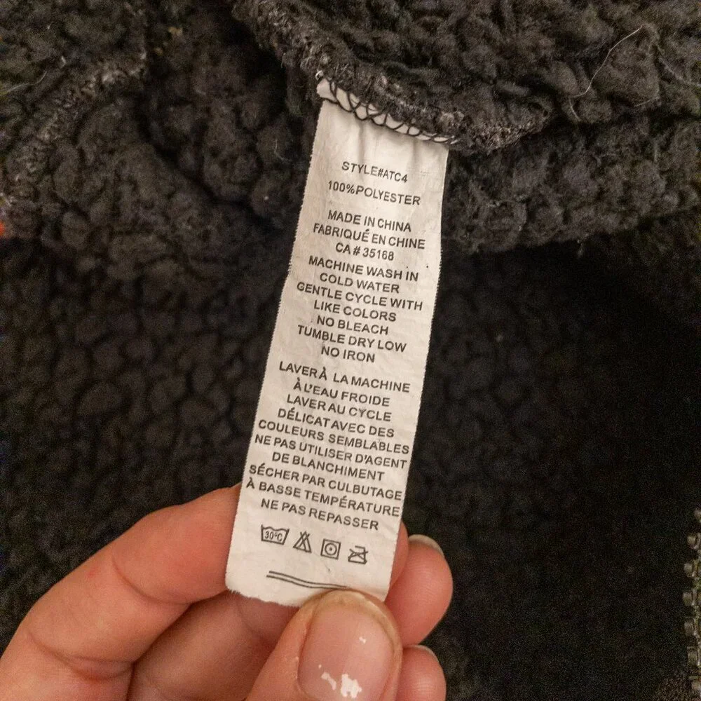 ATC Canada Activewear Sherpa-Lined Zip Hoodie | Size L | Charcoal Gray Cozy